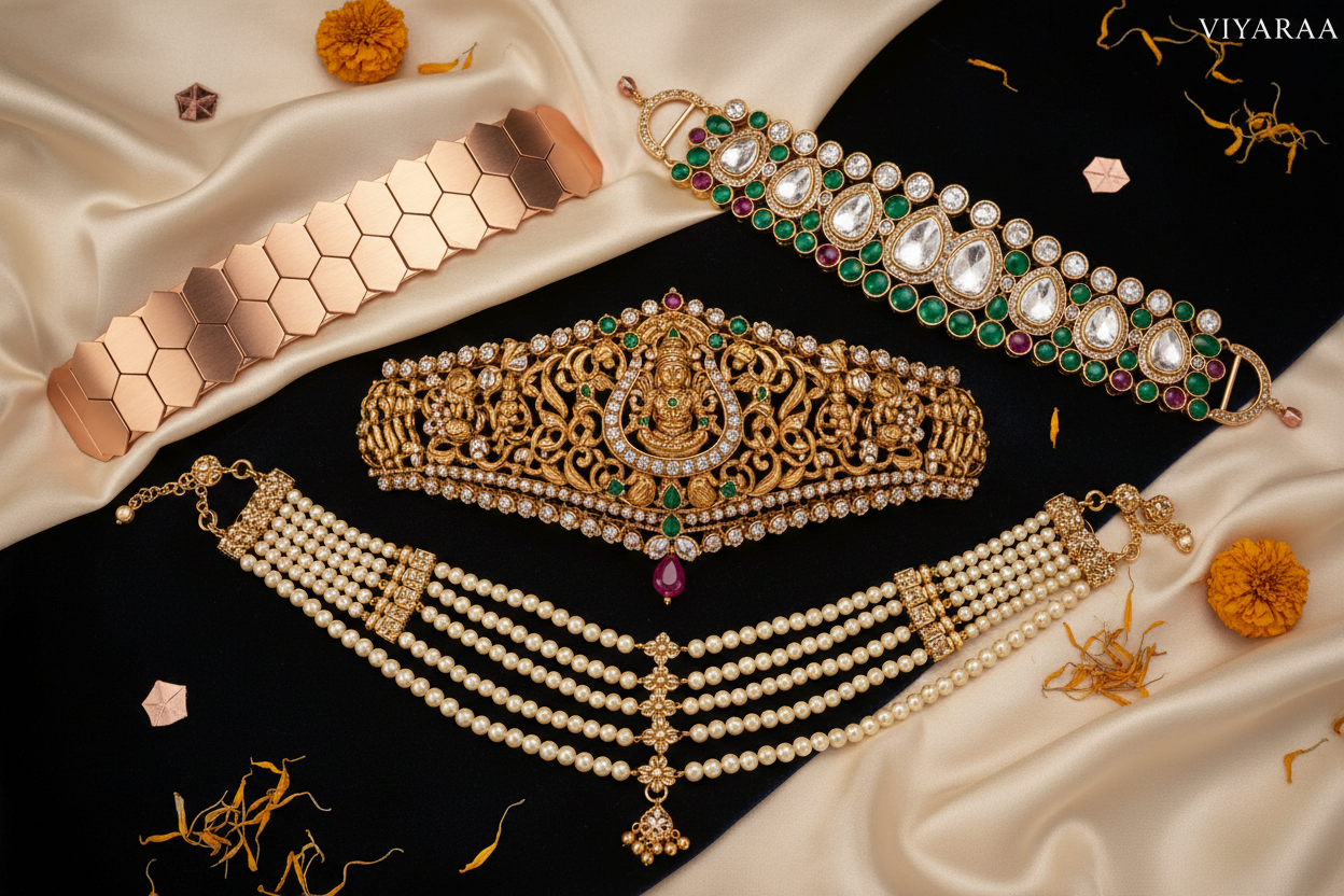 VIYARAA Waist Belts (Kamarbandh & Vaddanam) Collection featuring traditional bridal and festive waist jewellery for sarees and lehengas