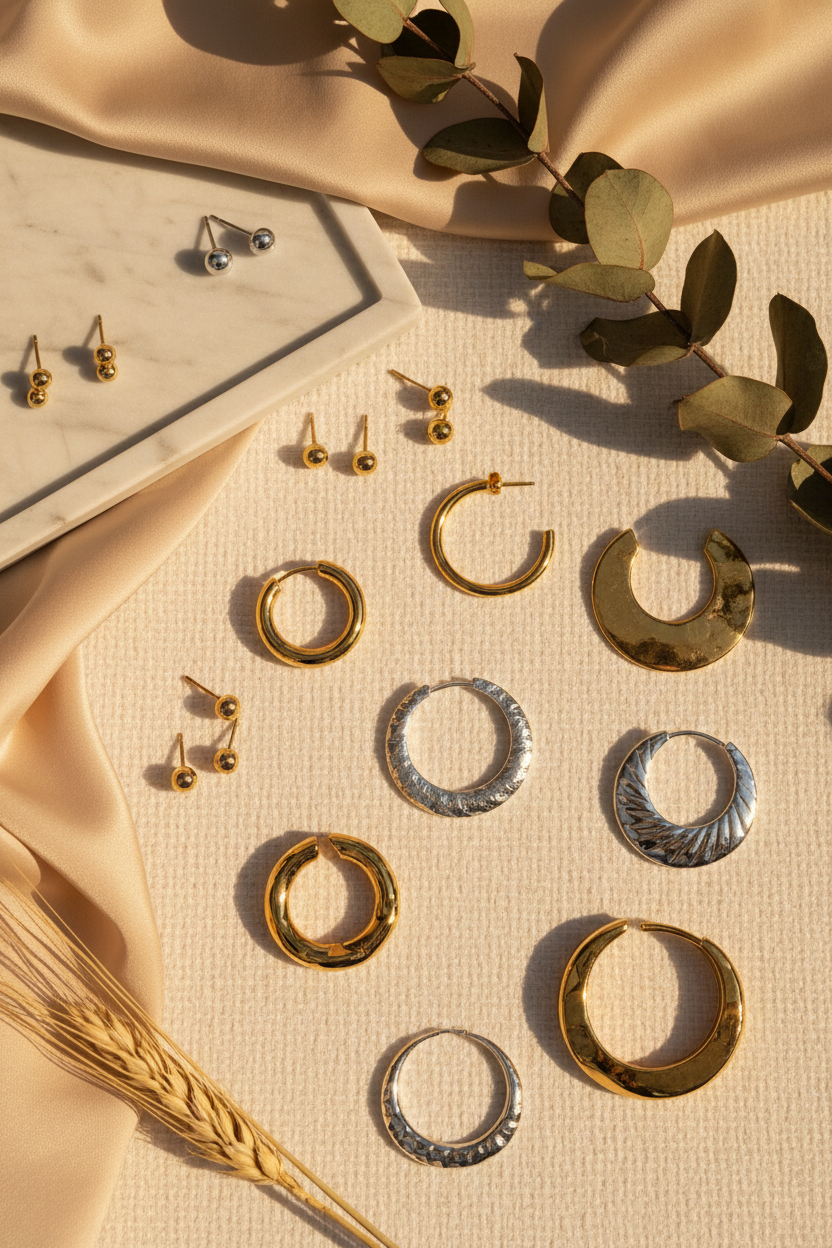 VIYARAA Studs & Hoops Collection featuring elegant everyday earrings for casual wear, office style, parties, and celebrations
