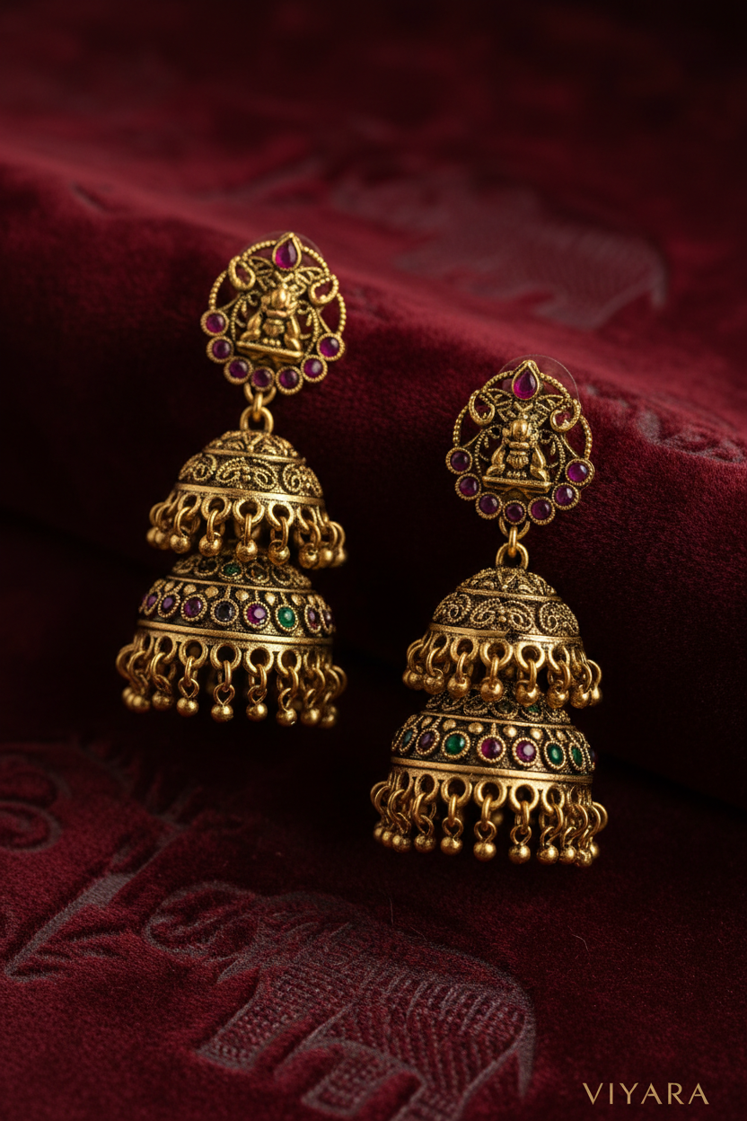 VIYARAA Antique Jhumkas Collection featuring traditional ethnic earrings for weddings, festivals, and cultural celebrations