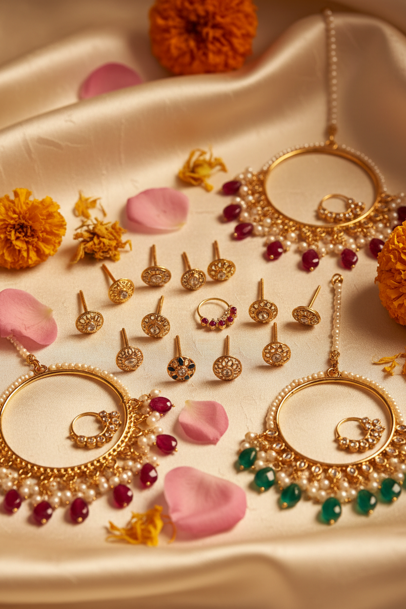 VIYARAA Nose Pins & Naths Collection featuring elegant traditional and modern nose jewellery for weddings, festivals, and everyday wear