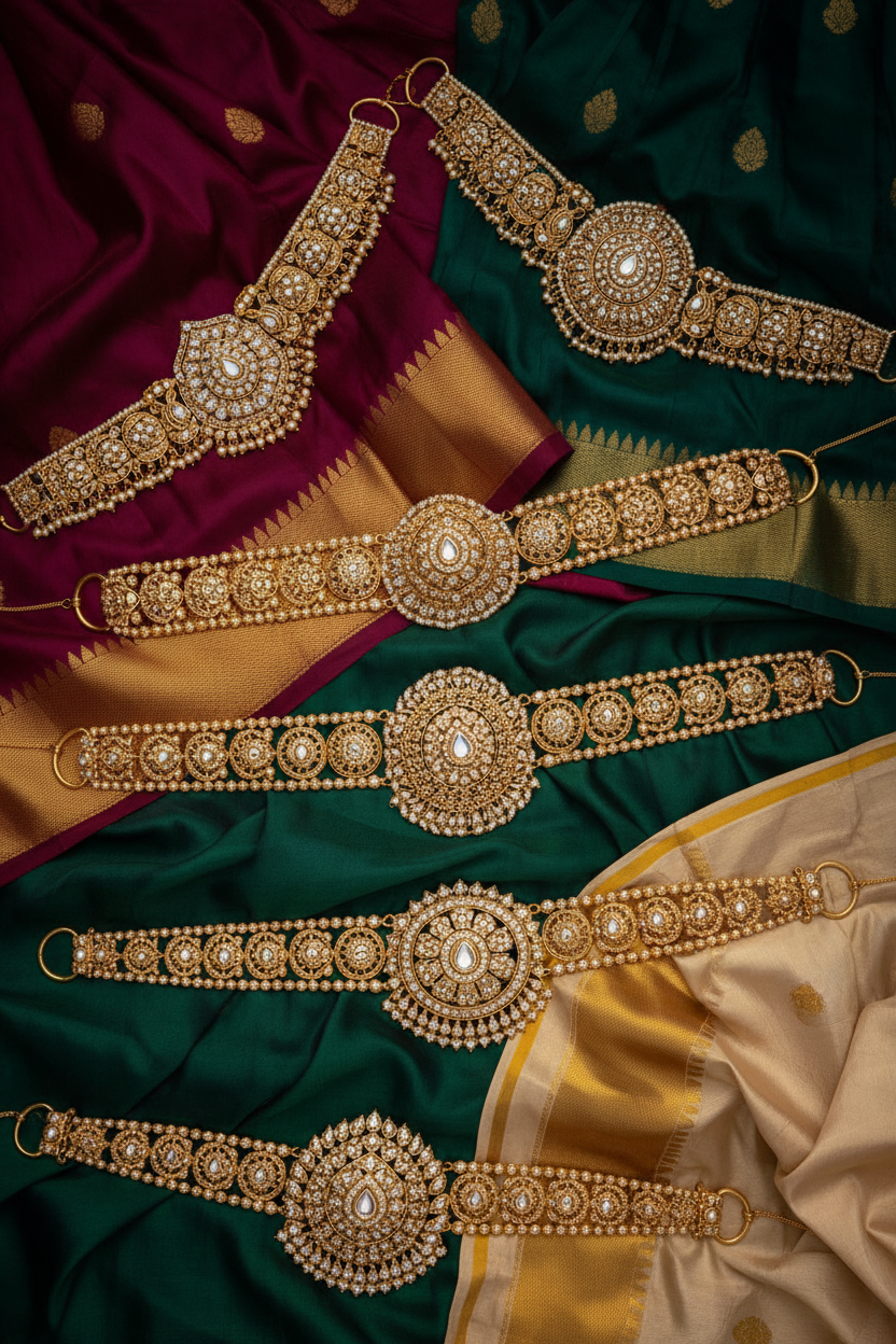 VIYARAA Waist Belts Collection featuring traditional Kamarbandh, South Indian Vaddanam, bridal waist jewellery, temple-inspired designs and festive accessories.